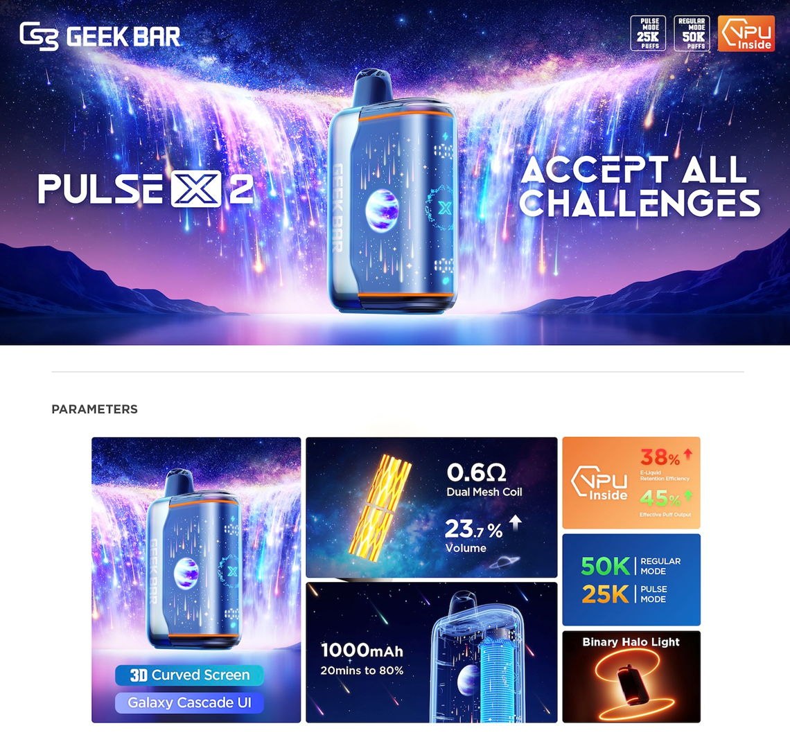 Image_20260507002330_4033_2.png Geek Bar Pulse X2 50K 50000 Puffs Disposable Vape - 18mL - Image 1
